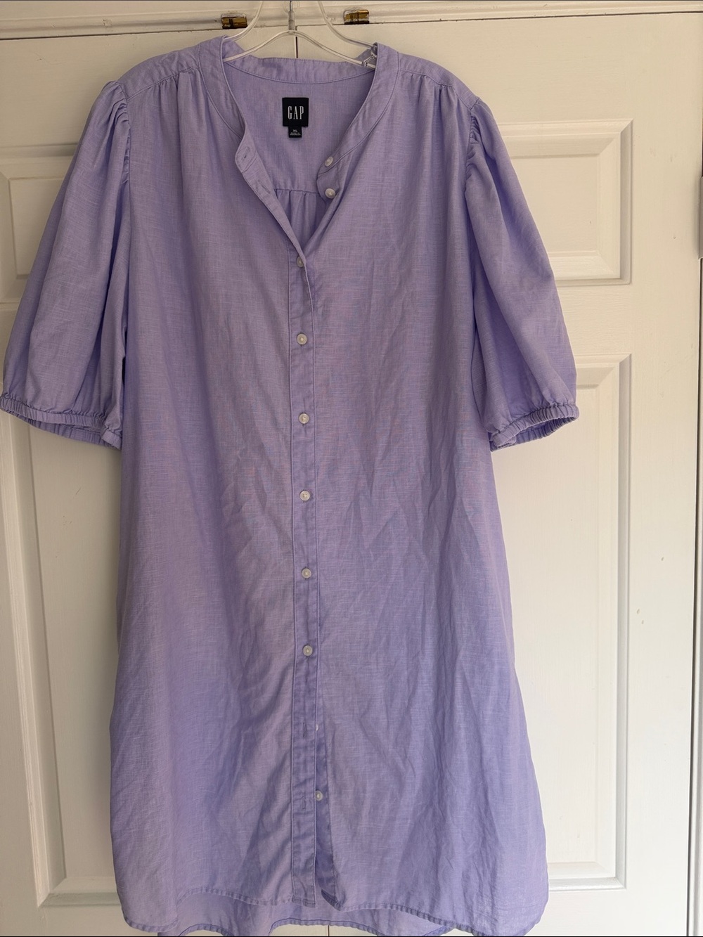 GAP Lavender Linen blend  Button-Front Dress Size XL